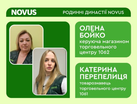 Родинні династії NOVUS: Історія Олени Бойко та Катерини Перепелиці 