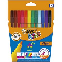 Фломастери кольорові BIC 12 Kids Visa